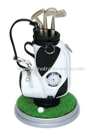 5pcs/lot, Golf Pen Holder with Clock, Pen Holder, Promotion Gift, Novelty Gift