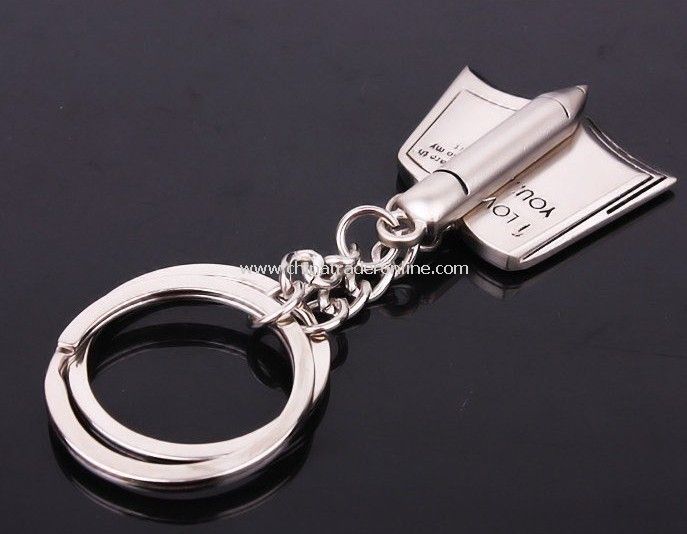 book and pen/couple lover key chain