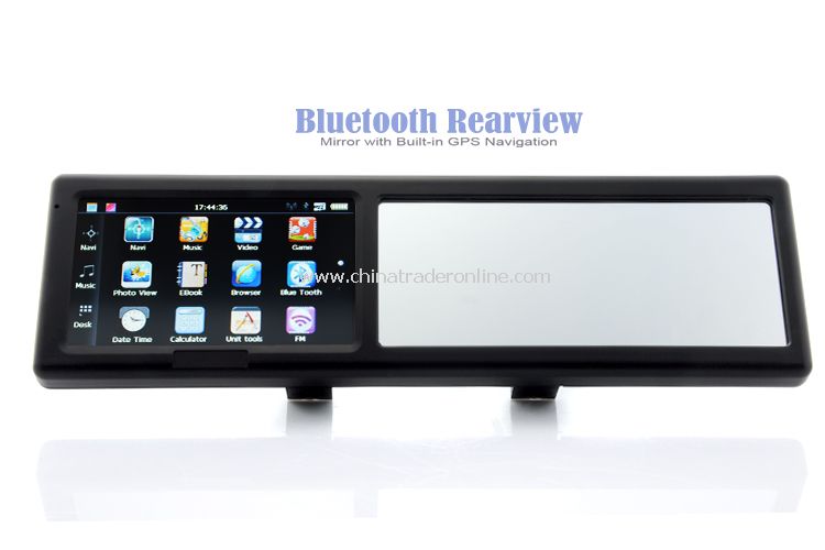 4.3 Inch Bluetooth Rearview Mirror with Built-in GPS Navigation