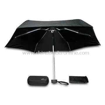 5-fold Super Mini Umbrella (Convenience for Travel), Measuring 19-inch x 8 Ribs