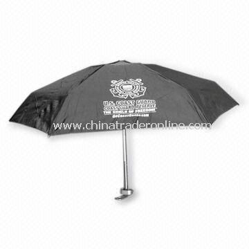 5-fold Travel Umbrella with Manual Open, Aluminum Shaft and 91cm Diameter from China