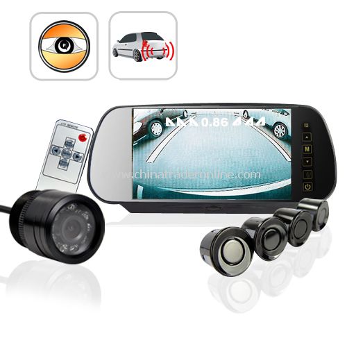 Car Reversing Set - Sensors + Rearview Camera + Rearview Screen from China