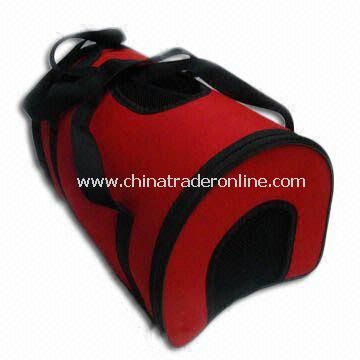 Pet Carrier in Red and Black, Suitable for Outdoor Use, Customized Designs are Accepted