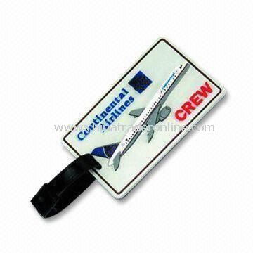 Travel Tag, Made of Soft PVC Rubber, Measures 10.5 x 6.5cm