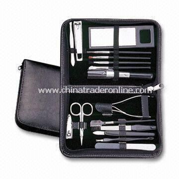 16-in-1 Makeup Kit and Manicure/Pedicure Set with PU Leather Pouch and Big Space for Logos from China