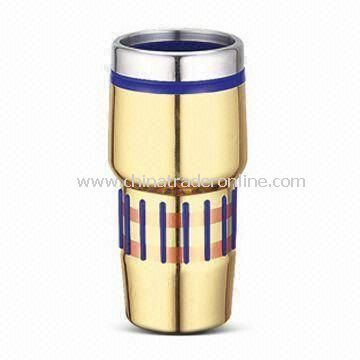 Double Wall Travel Mug with EVA Skid-proof Bottom, Available in Various Colors from China