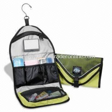 Hanging Toiletry Bag, Made of Microfiber, Customized Sizes are Accepted