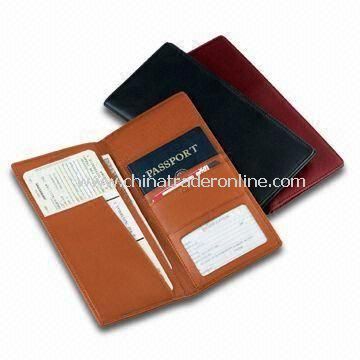 Leather Passport Covers and Airline Ticket Holders, Printed Logo Available