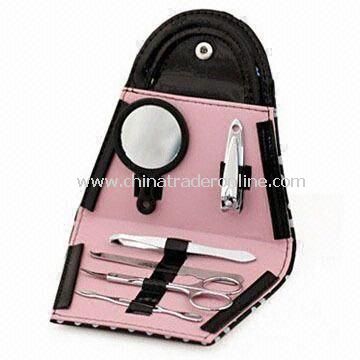 Manicure Set, Made of Stainless Steel and PU, Available in Handbag Style