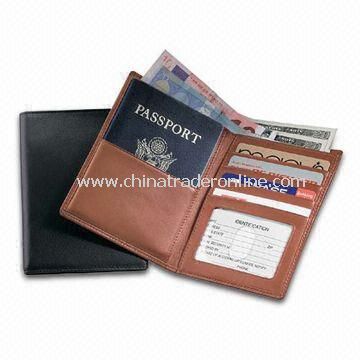 PU Leather Passport/Currency Wallet with Three Business Card Pockets from China