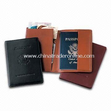 PVC Leather Debossed Passport Holder with One Side and Document Holder from China