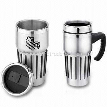 Stainless Steel Travel Mugs, Available in Capacity of 16oz, Double Wall Construction from China