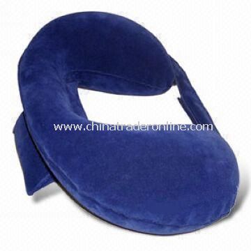 Travel Pillow, Made of PVC Flocked, OEM Orders are Welcome