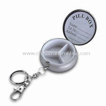 Keyring Pill Box, Suitable for Gifts and Promotional Purposes