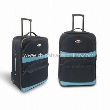 Trolley Case/Luggage Set with Elastic Flat Handle at Top and Side, Made of 600D Polyester from China