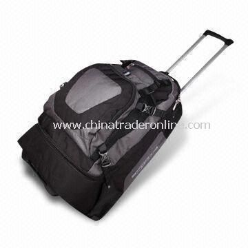 Trolley Luggage Bag with Lightweight Handle, Compartments for Documents Available