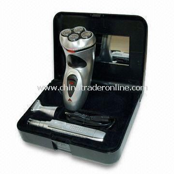 3-in-1 Mens Grooming Set, Includes 4 Shaving Bits Rechargeable Shaver B/O Nose and Hair Trimmer