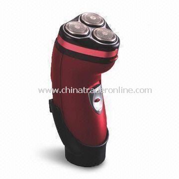 Battery Operated Mens Shaver with 3-head Razor Mustache/Sideburn Trimmer