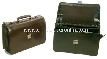 Flapover Executive Leather Briefcase from China