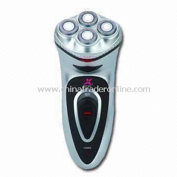 Mens Electric Shaver with Four Floating Round Blades and Pop-up Trimmer