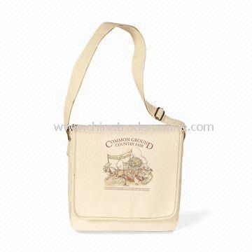 Organic Cotton Messenger Bag, Made from 100% Organic Cotton Fabric from China