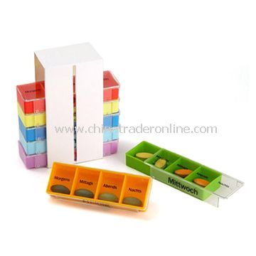 Pill Box, Made of AS + PS + PP Materials, Measures 11.8 x 4 x 10cm from China