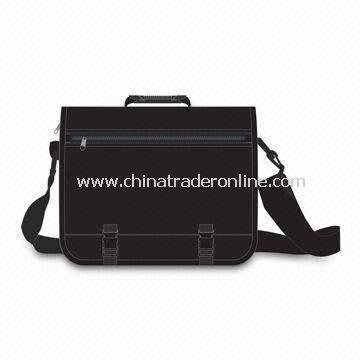 Polyester Briefcase with Adjustable Shoulder Strap and Zipper Pocket on Flap from China