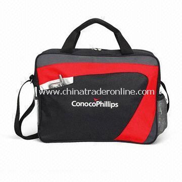 Promotional Swoosh Briefcase with Adjustable Shoulder Strap, Made of 600D Polyester and Canvas