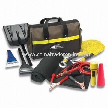 Road Safety/Car/Auto Emergency Kit/Roadside Tool Set with Booster Cable and Flashlight