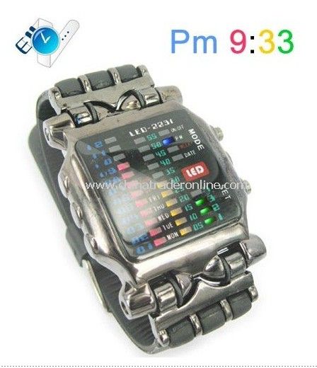 Fashionable Rubber Strap LED Watch with Colorful Lighting Display