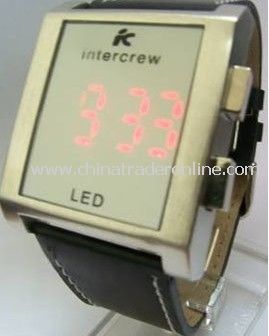 LED Watch with 8 word LED light