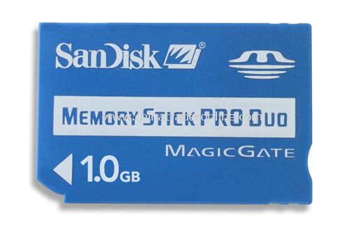 SanDisk 1GB Memory Stick Pro Duo (MS Pro Duo) Flash Media SDMSPD-1024-A10 with Adapter from China