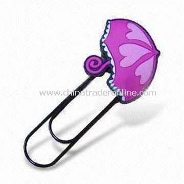 3.0 x 10 x 0.2cm Cute Book Mark/Paper Clip, Made of Soft PVC for Gifts/Promotions with Novel Design