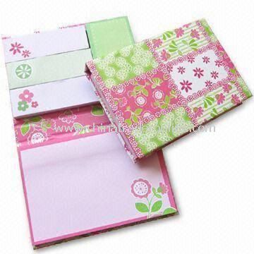 Hard Cover Sticky Note Pad Set in Various Sizes, Stationery Set for Company and School Children