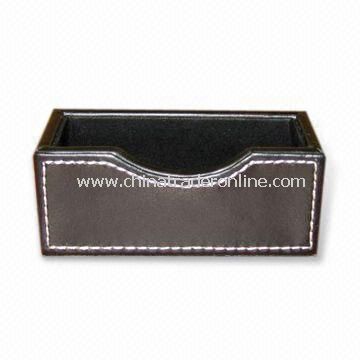 Leather Namecard - Memo Holder, Measuring 11.5 x 4 x 3.5cm from China