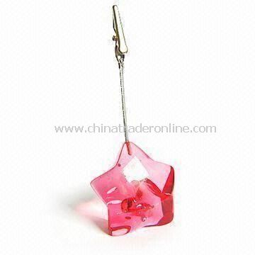 Pink Memo Holder in Star Design, Made of ABS Material, Measures 10 to 12cm