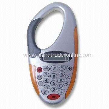 Promotional Calculator with Carabiner, Measures 12 x 6.2 x 1cm, Available in Various Colors from China