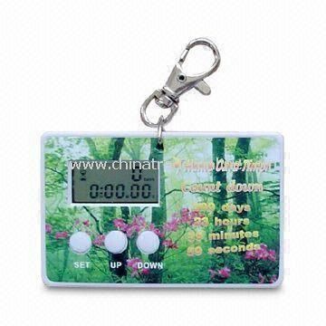 Promotional Digital Count Down Timer with Magnet, Made of Plastic, Large Space for Printing