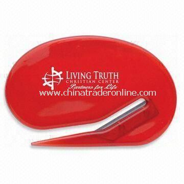 Smooth Oval Letter Opener with Safety Blade, Available in Fun Translucent Colors