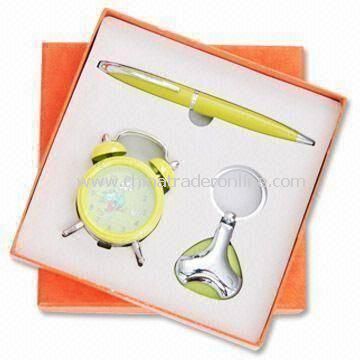 Stationery Gift Set, Includes Alarm Clock, Keychain, and Ballpen, Suitable for Promotional Purposes from China