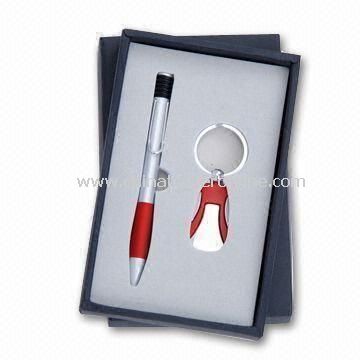 Stationery Gift Set, Includes Ballpen and Keychain, Packed in Gift Box from China