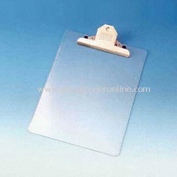 Transparent Plastic Clip Board with Ruler Mark in Metric and Inch Measurements from China