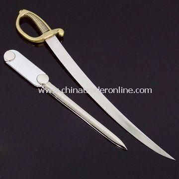 Zinc Alloy Letter Opener, Available in Nickel-free, Pearlized Nickel, and Anti-copper Plating