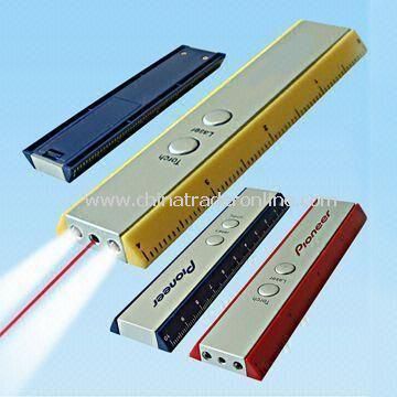 Laser Pointers with LED and Ruler Function, Suitable for Promotions and Gifts from China