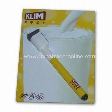 Magnetic Memo Board with Milk Background and Yellow Wipe Pen from China