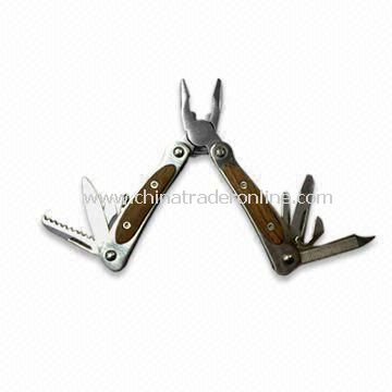 Mini Multi-function Pliers, Made of Stainless Steel and Wooden Material