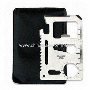 Multi-function Outdoor Survival Card Tool with PVC Pouch, Measures 7 x 4.5 x 0.2cm from China