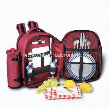 Picnic Cutlery Set, Composed of Backpack, Stainless Steel Fork, Spoon and Wine Cup