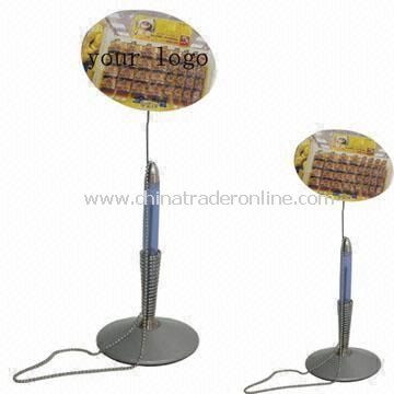 Plastic Table Pen with Metal Spring Stand, Available in Different Styles