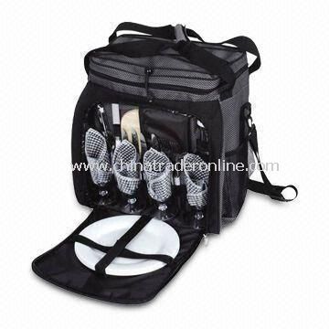 Shoulder Picnic Bag with Four Sets Picnic Cutlery and Carry Handles from China